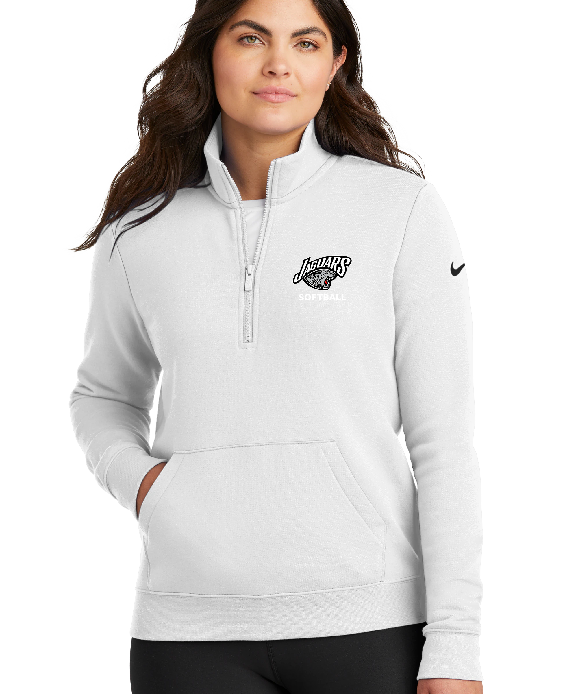 Hinckley Finlayson Softball - White 1/2 Zip - Left Chest
