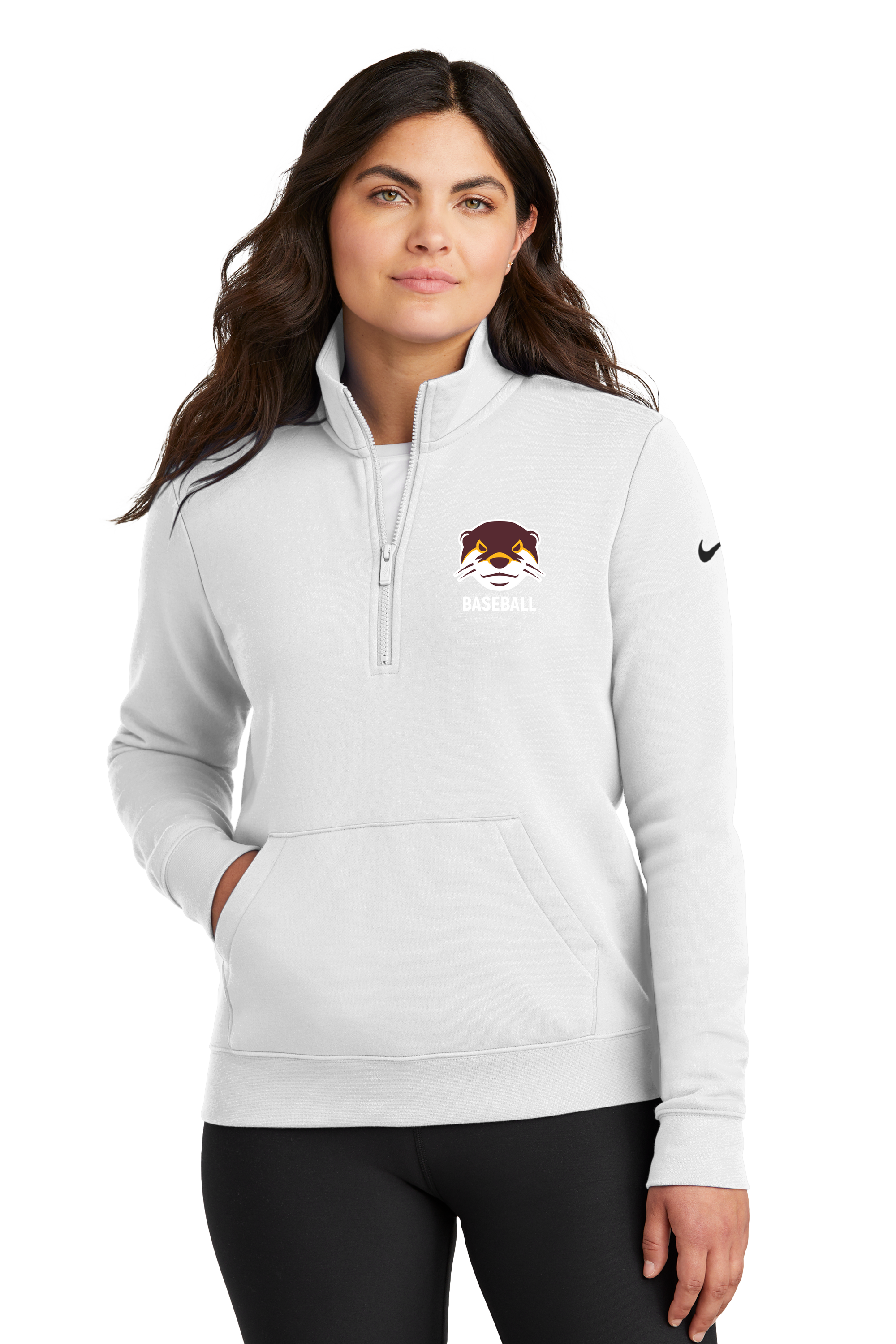 Fergus Falls Baseball - White 1/2 Zip - Left Chest