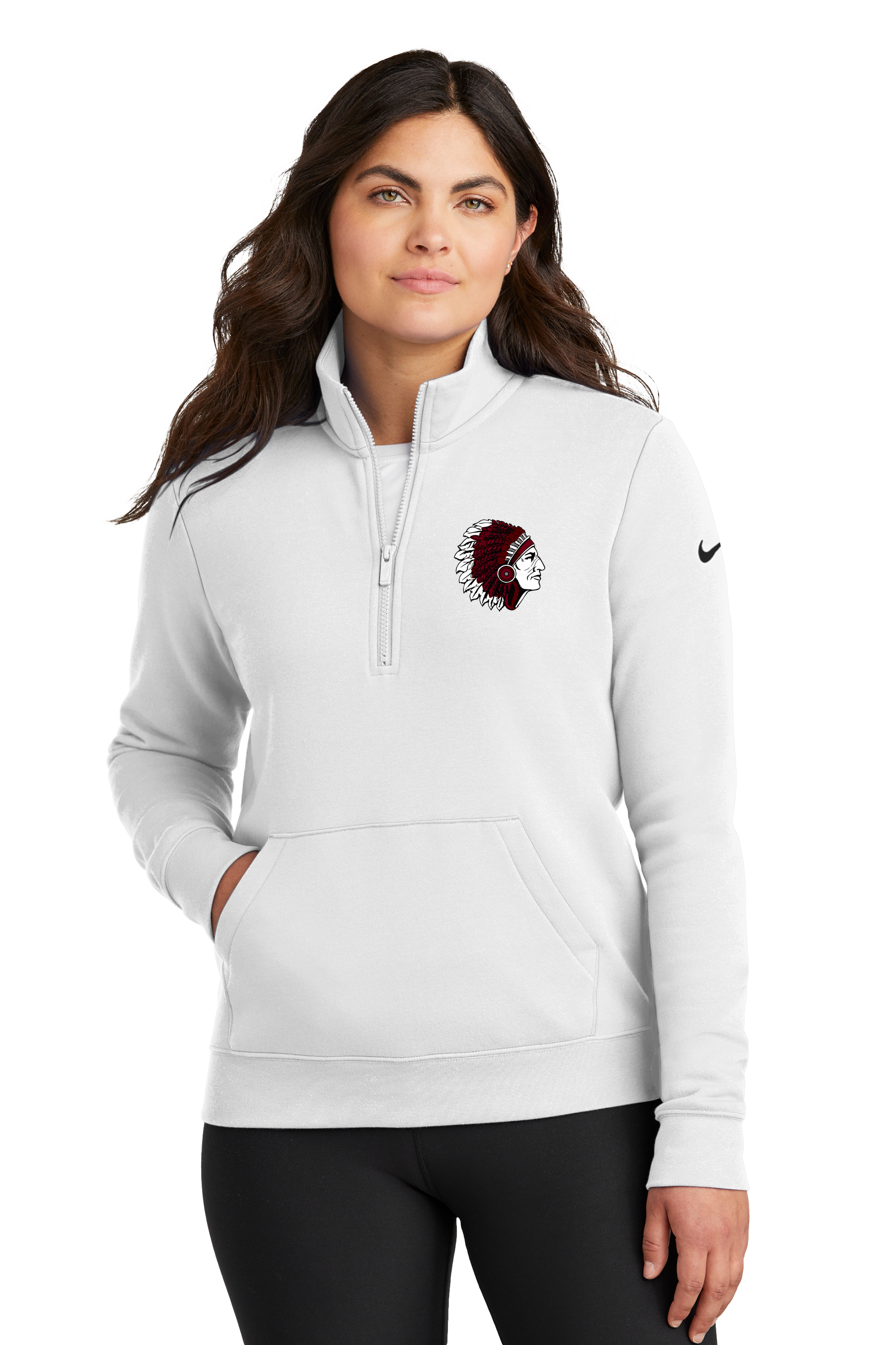 Broken Bow Spring Sports - White 1/2 Zip - Left Chest