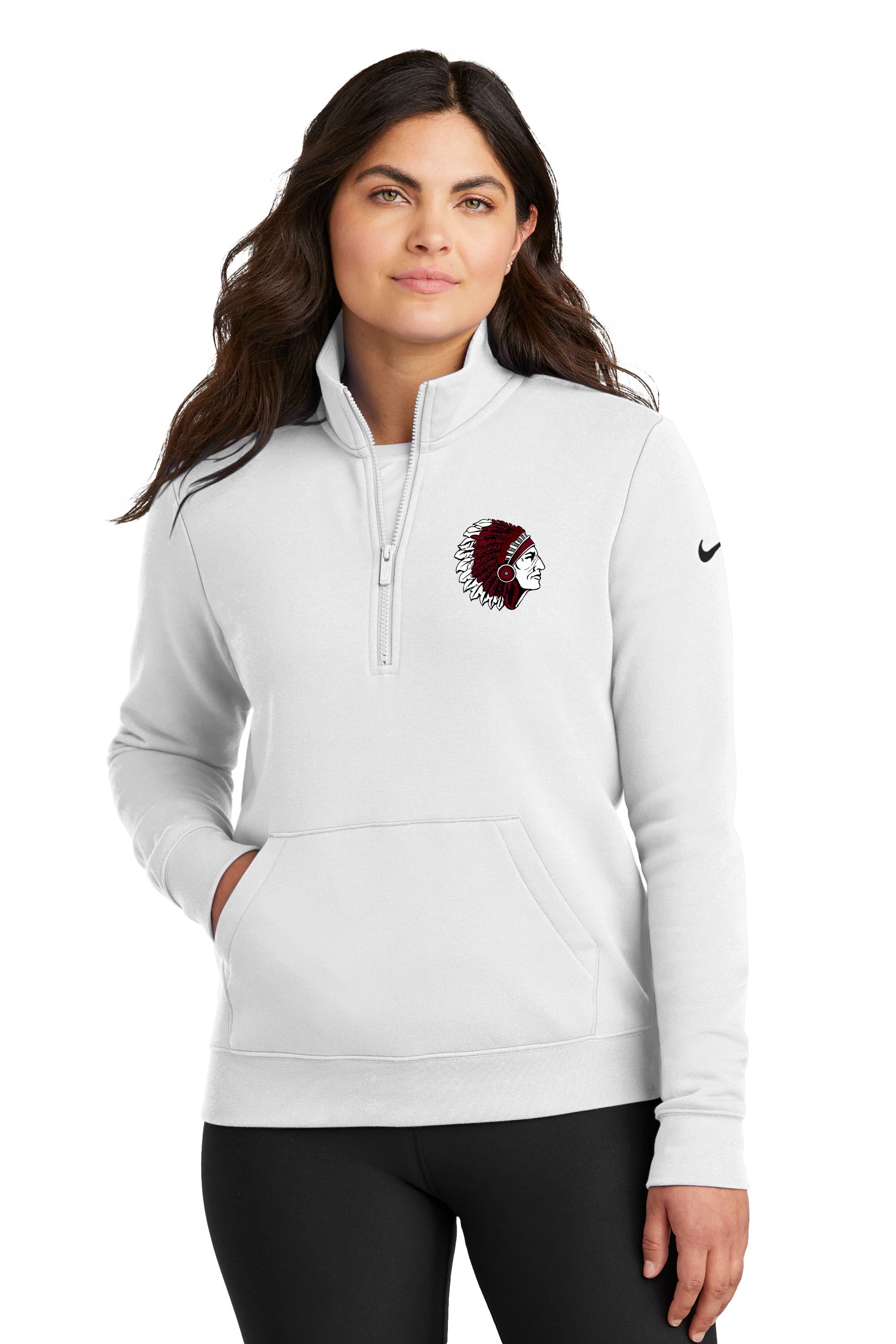 Broken Bow Spring Sports - White 1/2 Zip - Left Chest