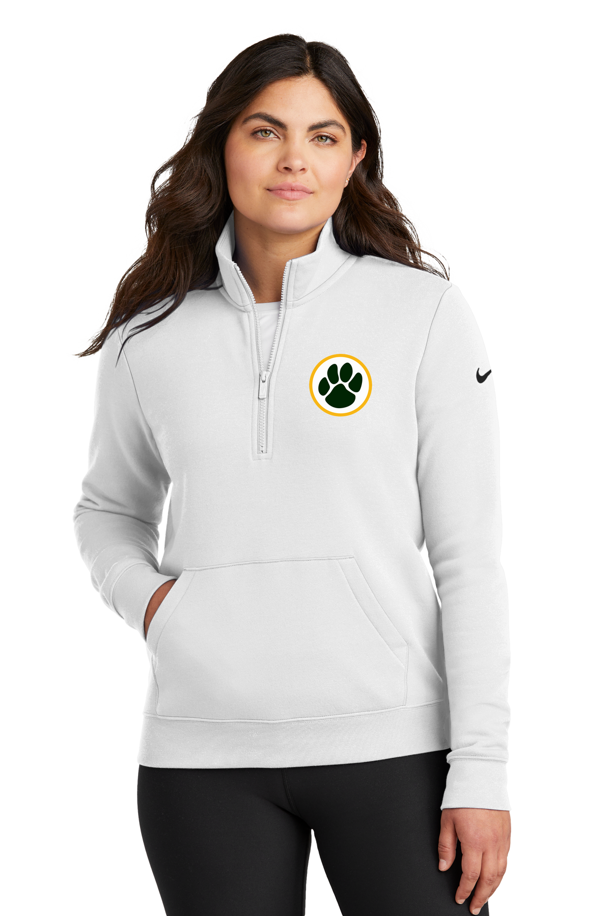 Ashwaubenon High School Basketball (Boys) - White 1/2 Zip - Left Chest