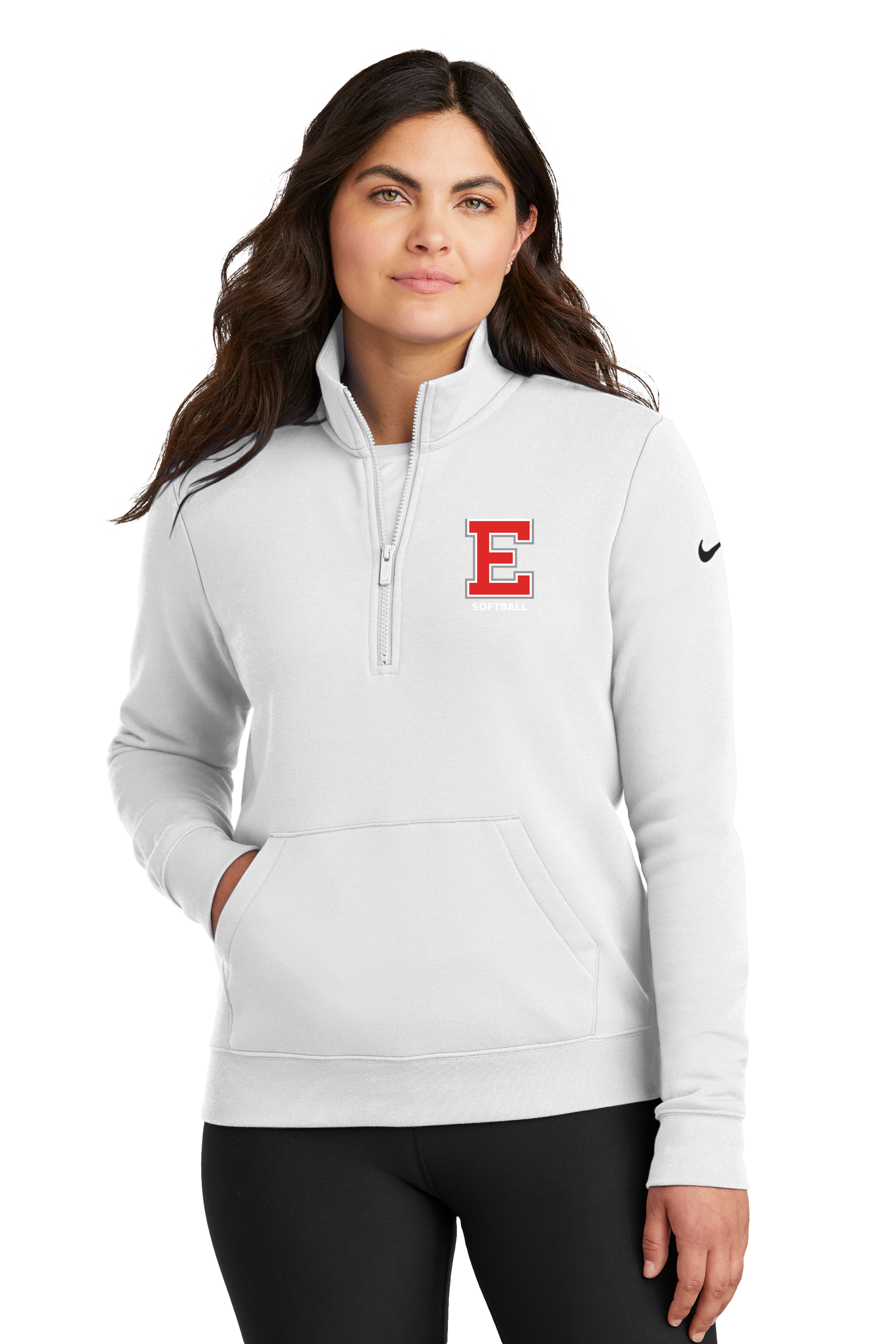 Duluth East Softball - White 1/2 Zip - Left Chest