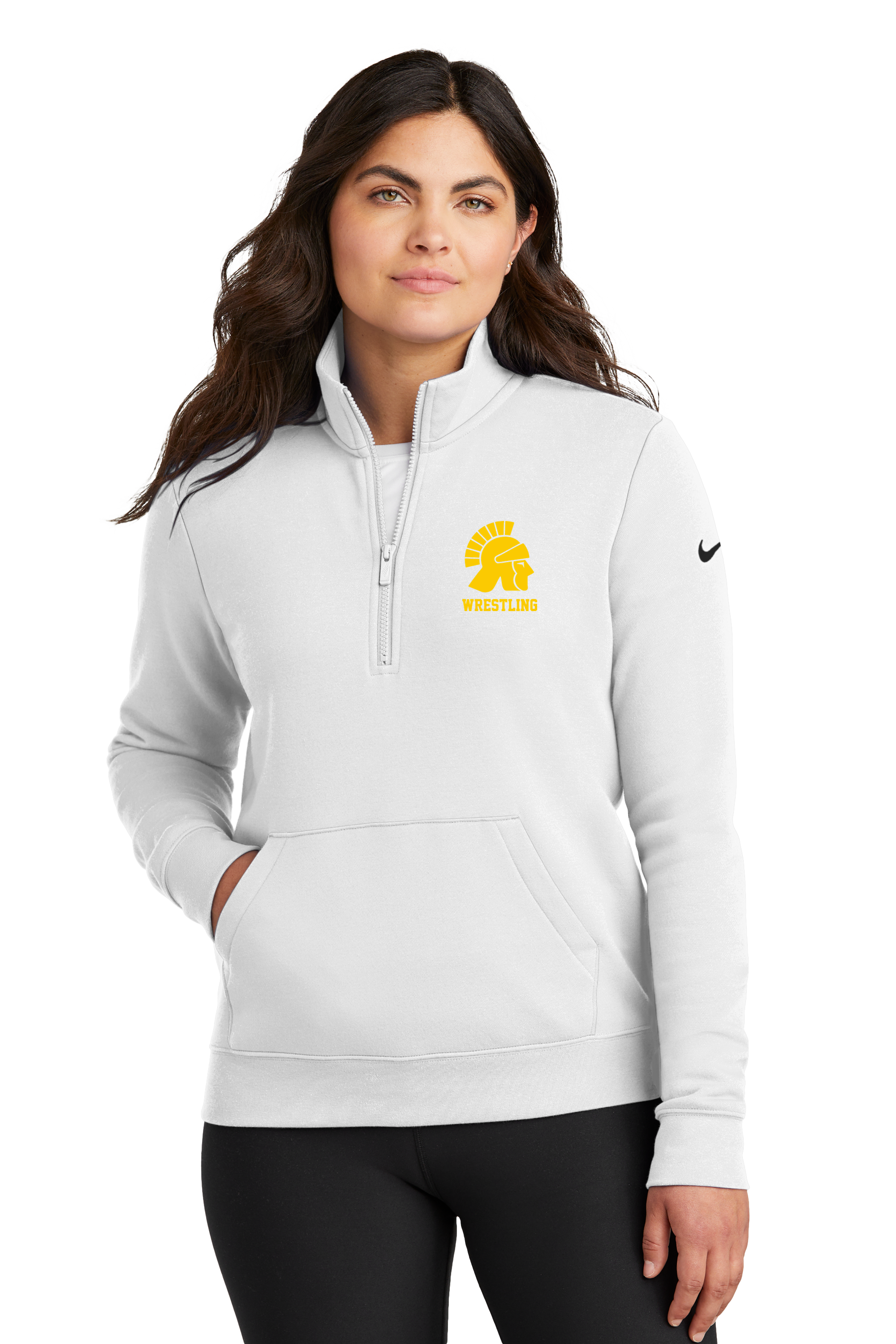 Testing - White 1/2 Zip - Left Chest