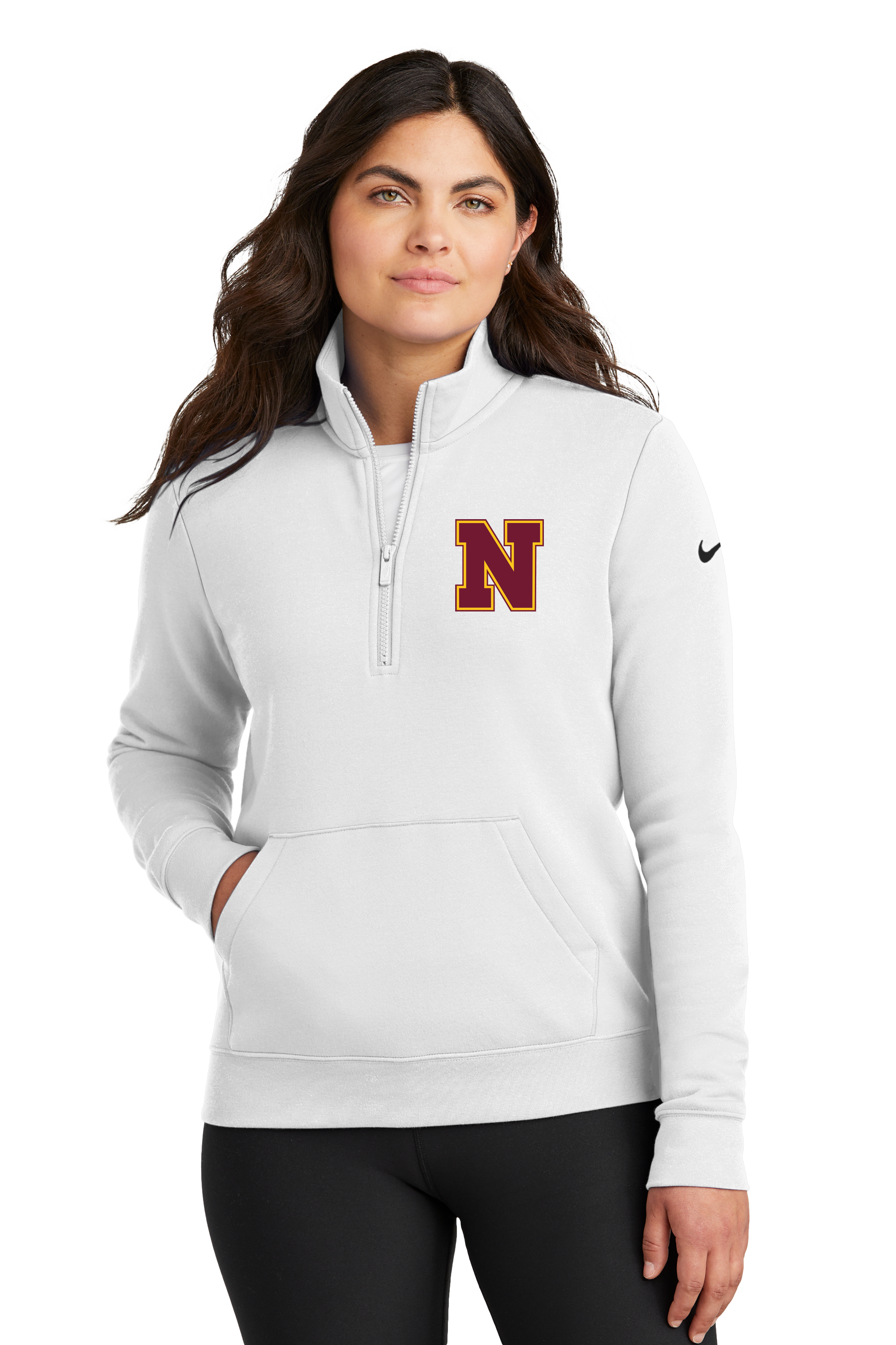 Northfield Baseball - White 1/2 Zip - Left Chest