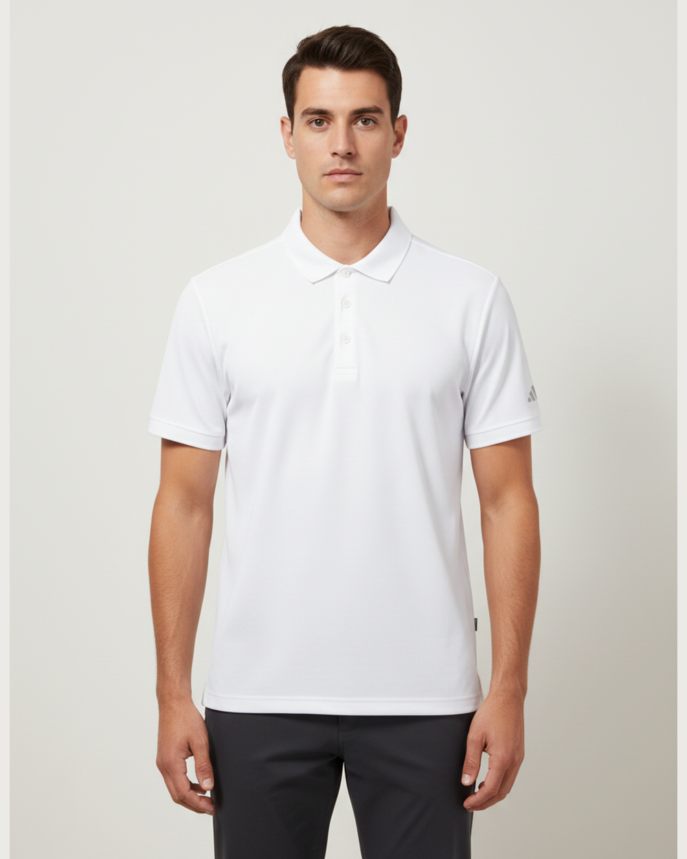 Notre Dame High School Team Store - White Polo - Left Chest (model)