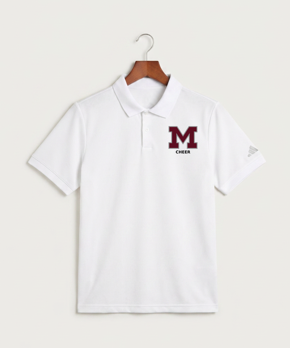 Moline Cheer general - White Polo - Left Chest