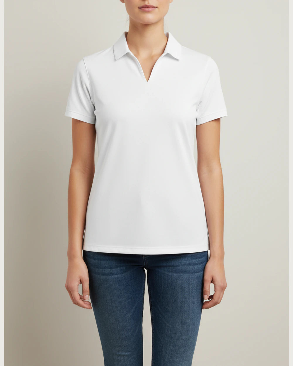 Notre Dame High School Team Store - White Polo - Left Chest (model)