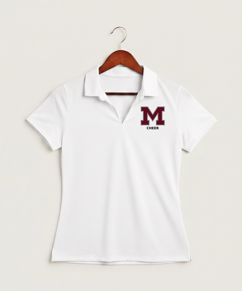 Moline Cheer general - White Polo - Left Chest