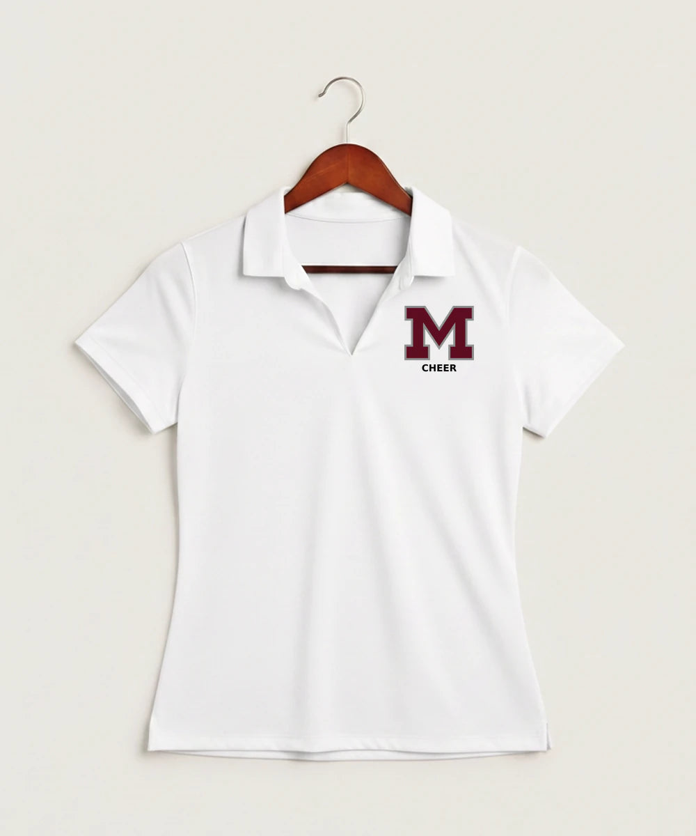 Moline Cheer general - White Polo - Left Chest