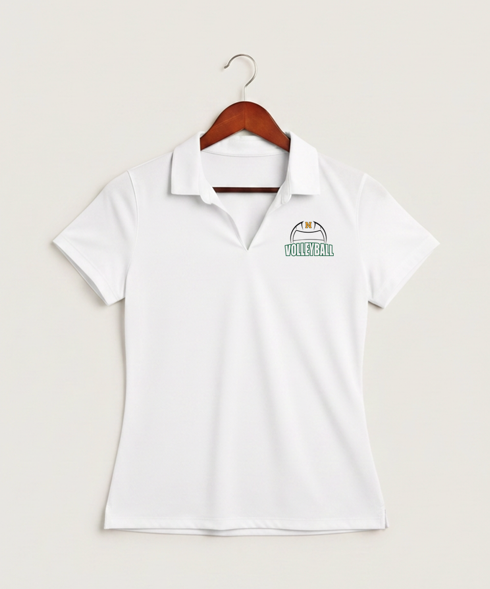 Nevis High School Volleyball (Girls) - White Polo - Left Chest