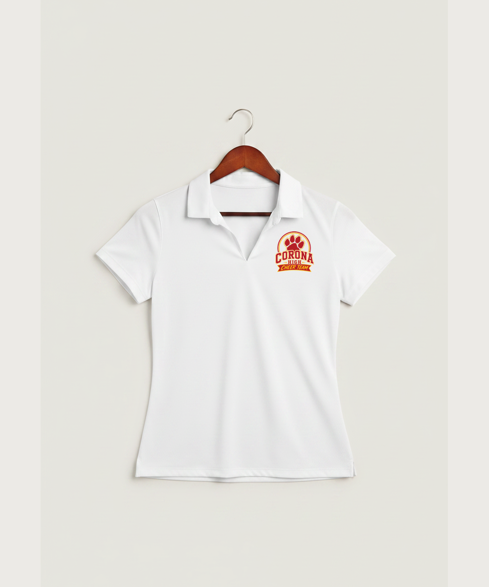 Corona Senior High School Cheer - White Polo - Left Chest