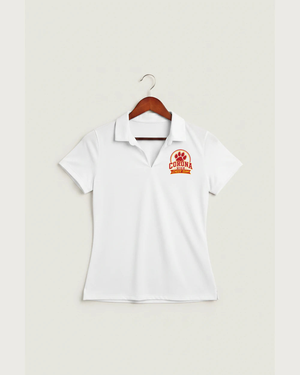 Corona Senior High School Cheer - White Polo - Left Chest