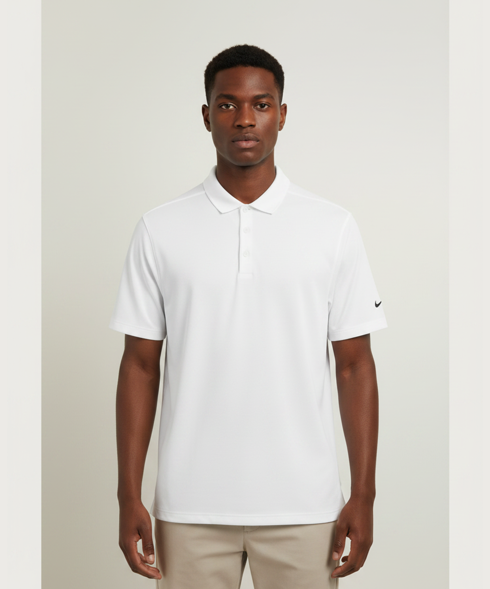 Notre Dame High School Team Store - White Polo - Left Chest (model)