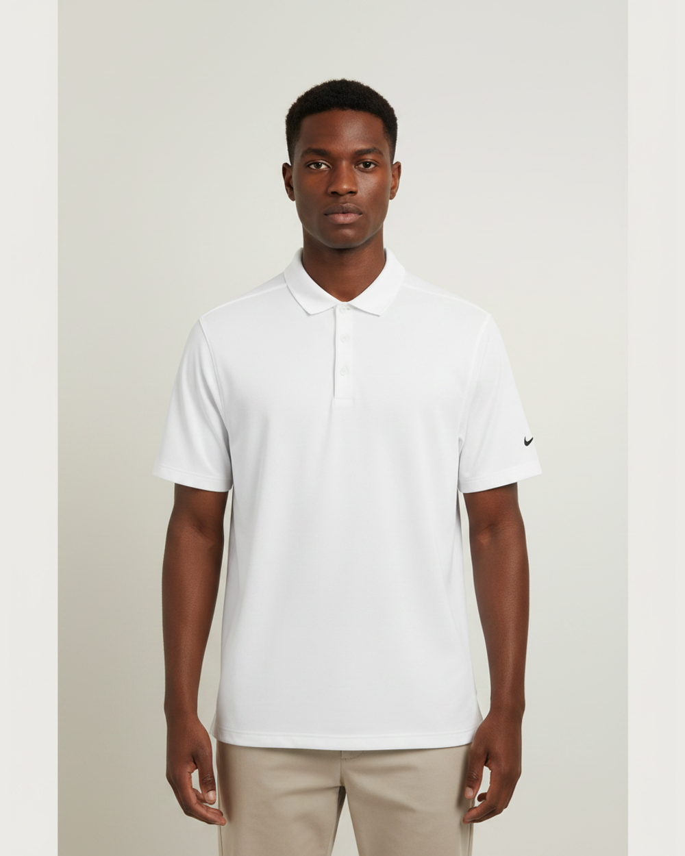 Notre Dame High School Team Store - White Polo - Left Chest (model)