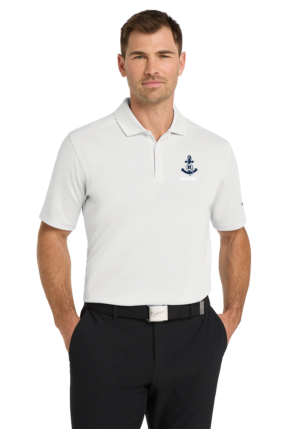 Hibbing Baseball - White Polo - Left Chest