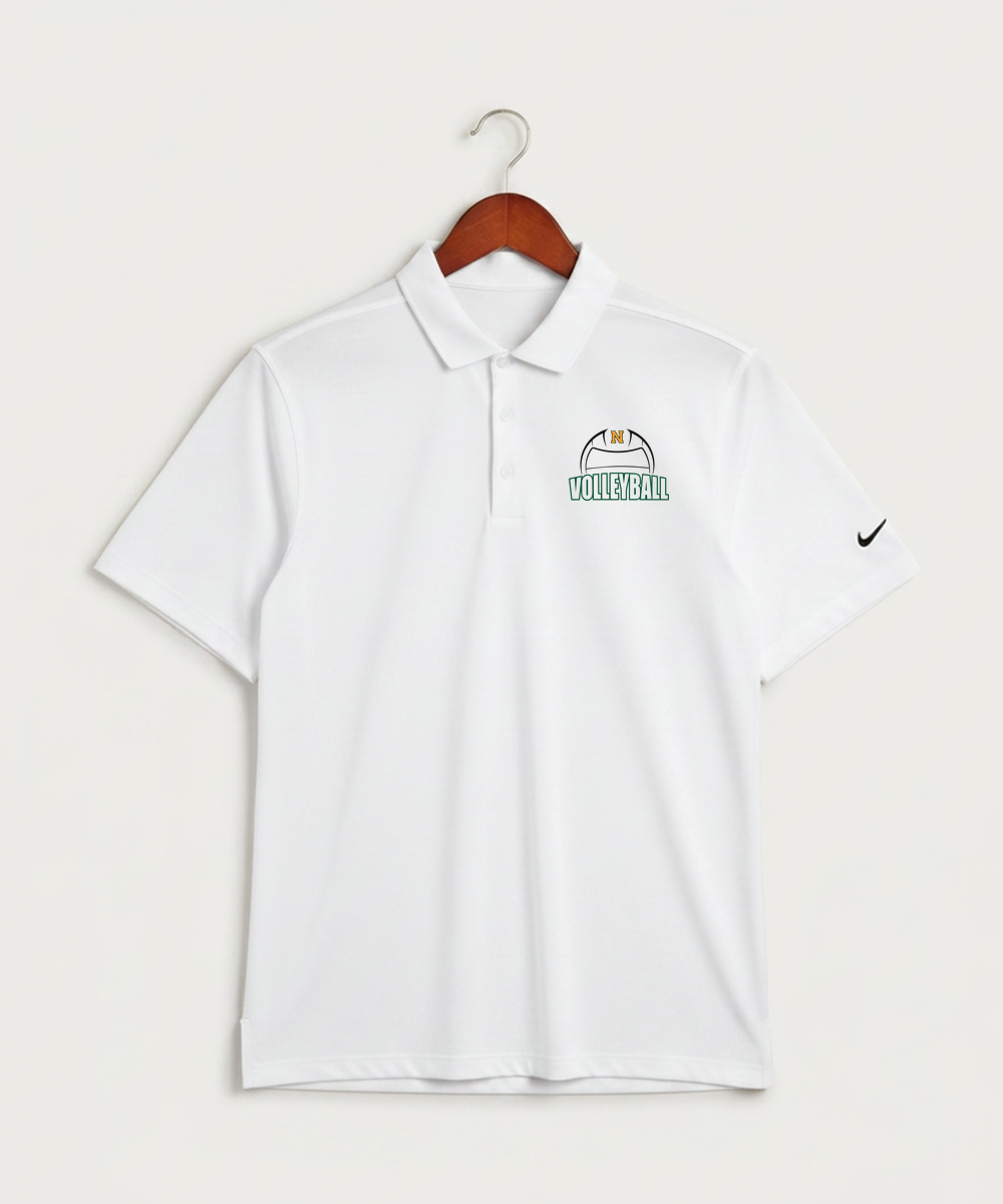 Nevis High School Volleyball (Girls) - White Polo - Left Chest