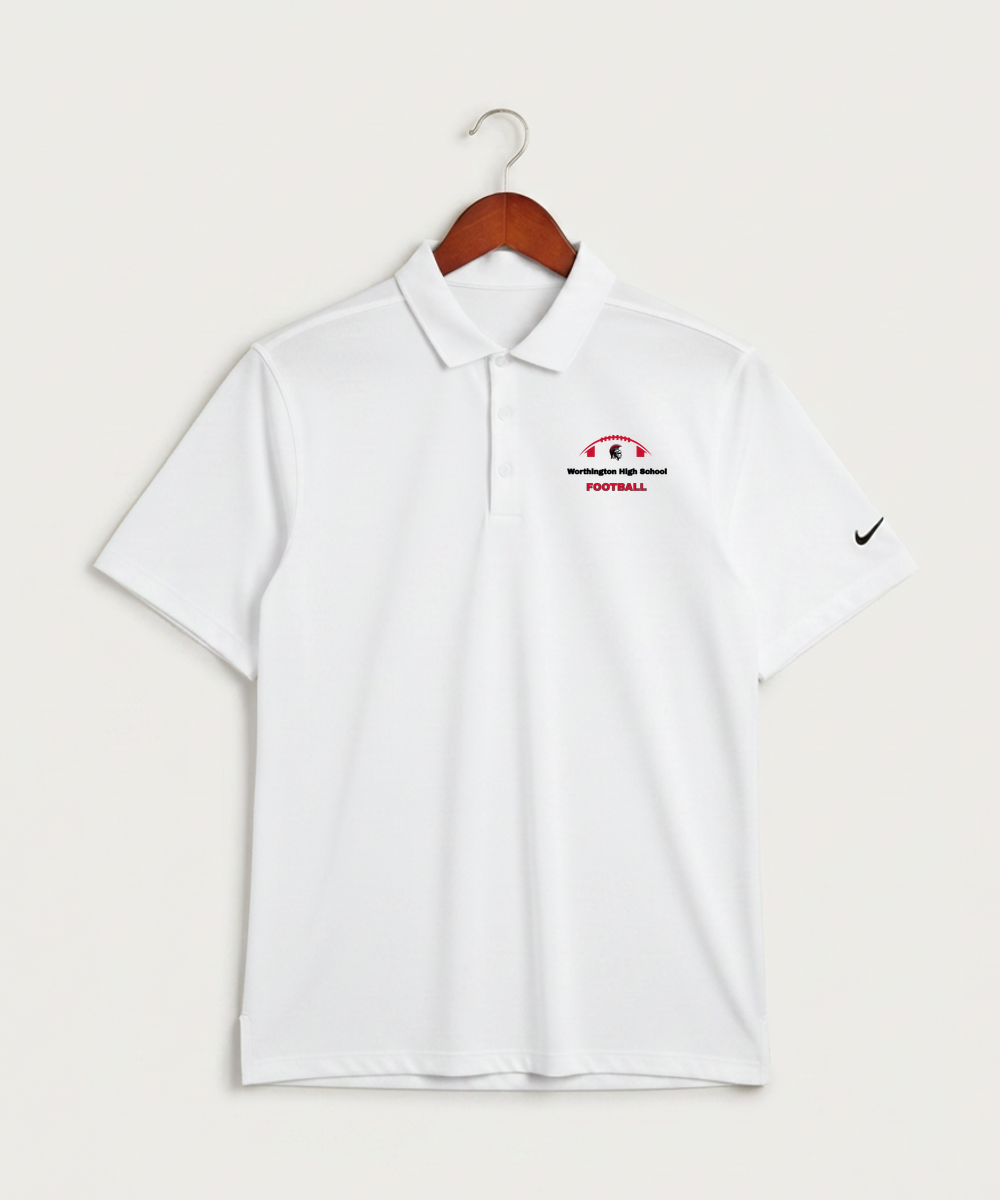Worthington High School Football (Boys) - White Polo - Left Chest