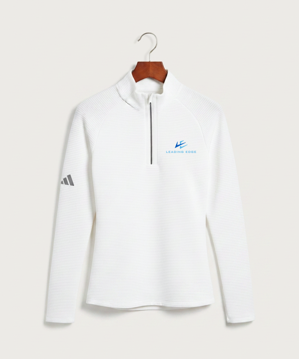 Leading Edge Team Store - White Quarter Zip - Left Chest