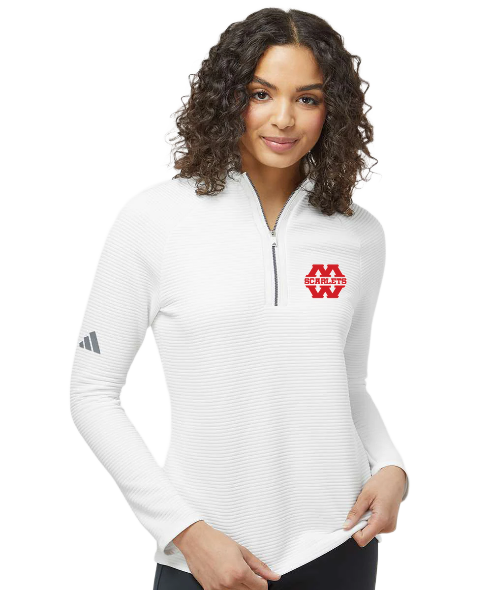 Mankato West Track - White Quarter Zip - Left Chest