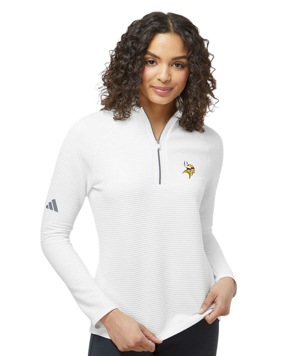 Hayfield Volleyball - White Quarter Zip - Left Chest