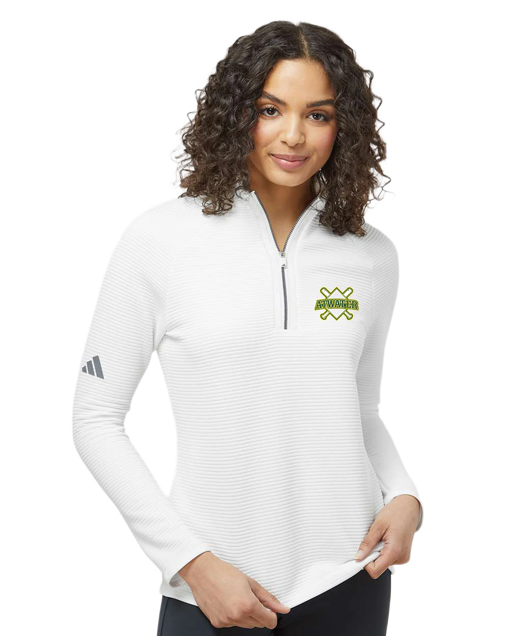 Atwater Baseball - White Quarter Zip - Left Chest