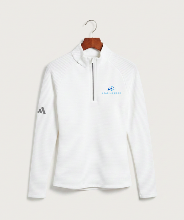 Leading Edge Team Store - White Quarter Zip - Left Chest
