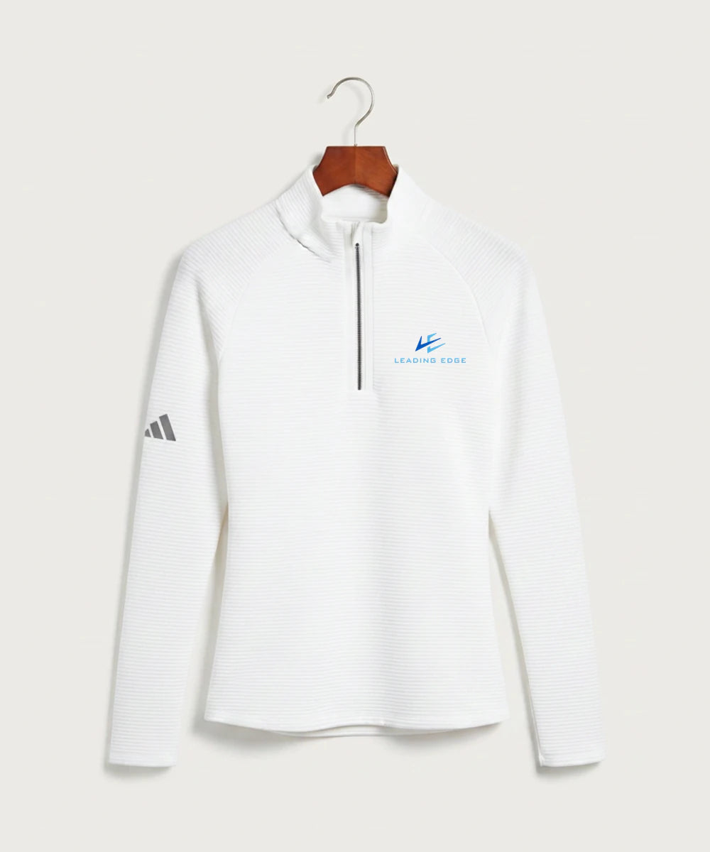 Leading Edge Team Store - White Quarter Zip - Left Chest