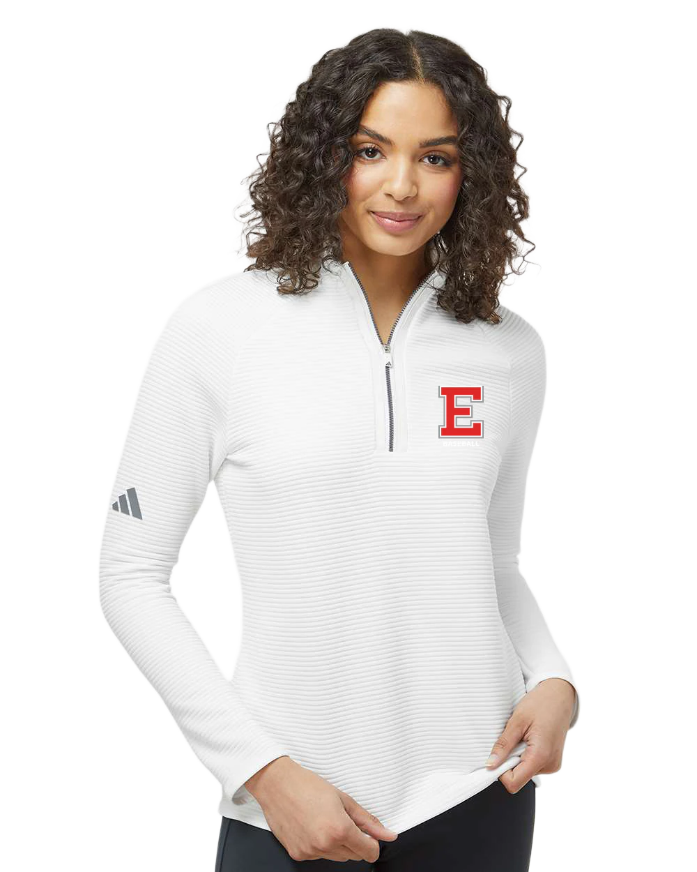 Duluth East Baseball - White Quarter Zip - Left Chest