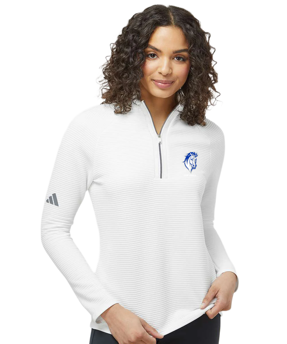 Mora Softball - White Quarter Zip - Left Chest