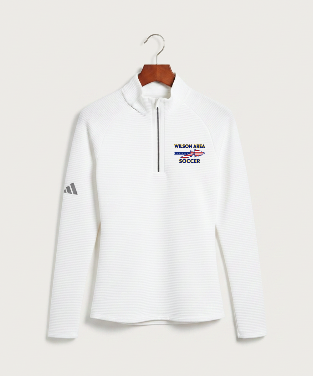Wilson Area School Soccer Soccer - White Quarter Zip - Left Chest