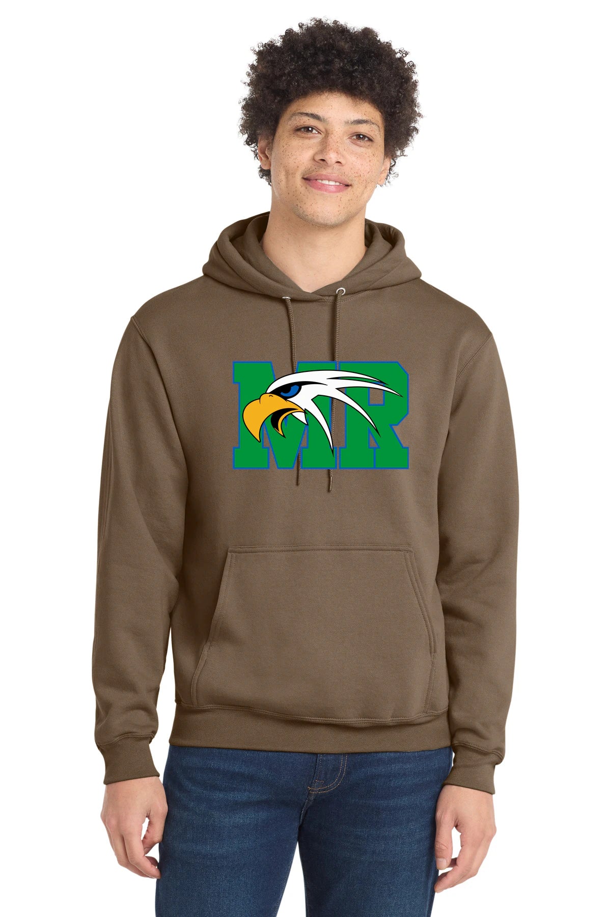 Maple River High School hockey_boys - Woodland Brown Port & Co Core Fleece Pullover Hooded Sweatshirt. PC78H