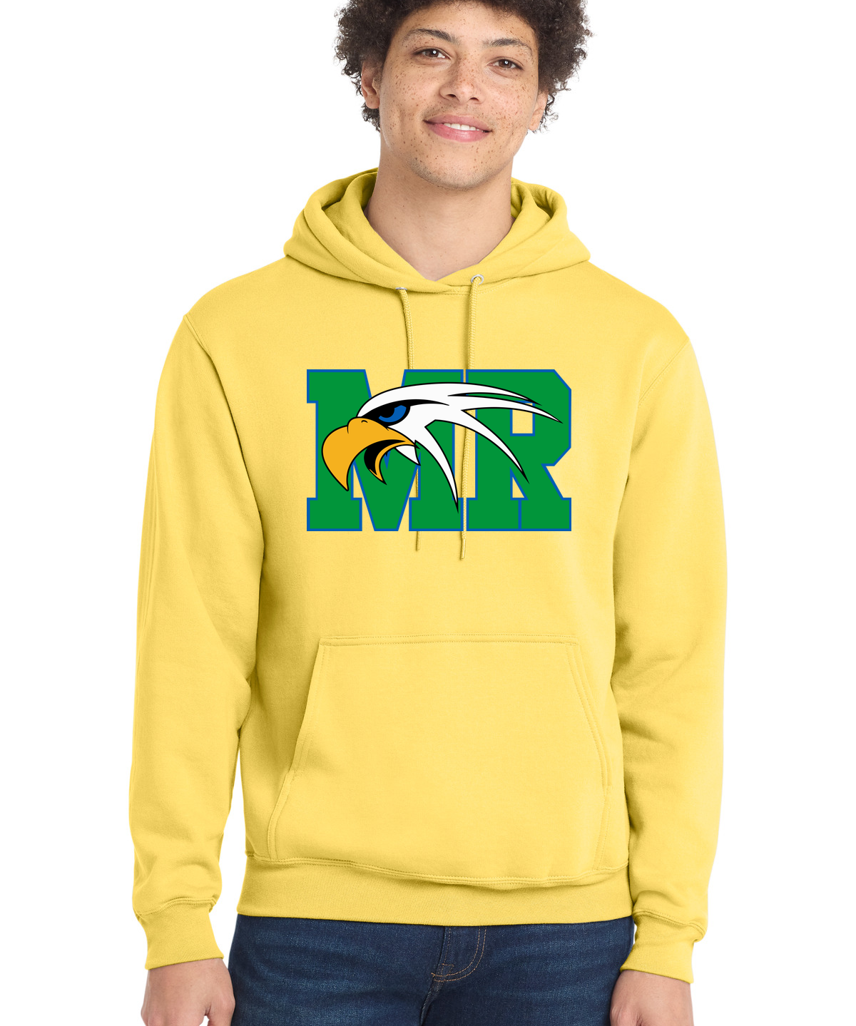 Maple River High School hockey_boys - Yellow Port & Co Core Fleece Pullover Hooded Sweatshirt. PC78H