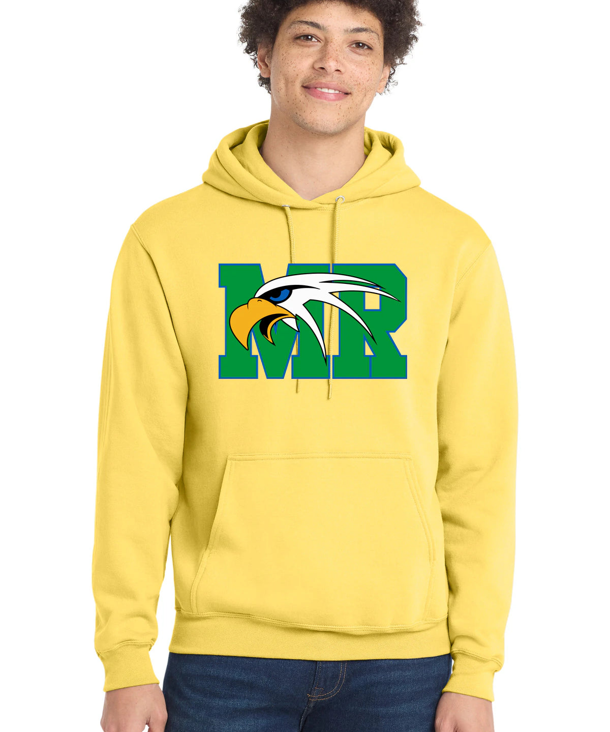 Maple River High School hockey_boys - Yellow Port & Co Core Fleece Pullover Hooded Sweatshirt. PC78H