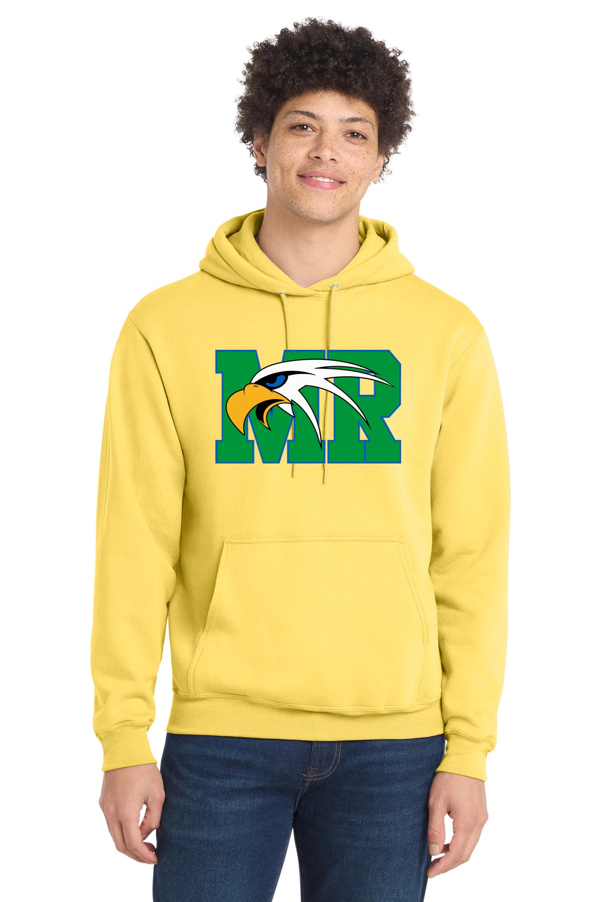 Maple River High School hockey_boys - Yellow Port & Co Core Fleece Pullover Hooded Sweatshirt. PC78H