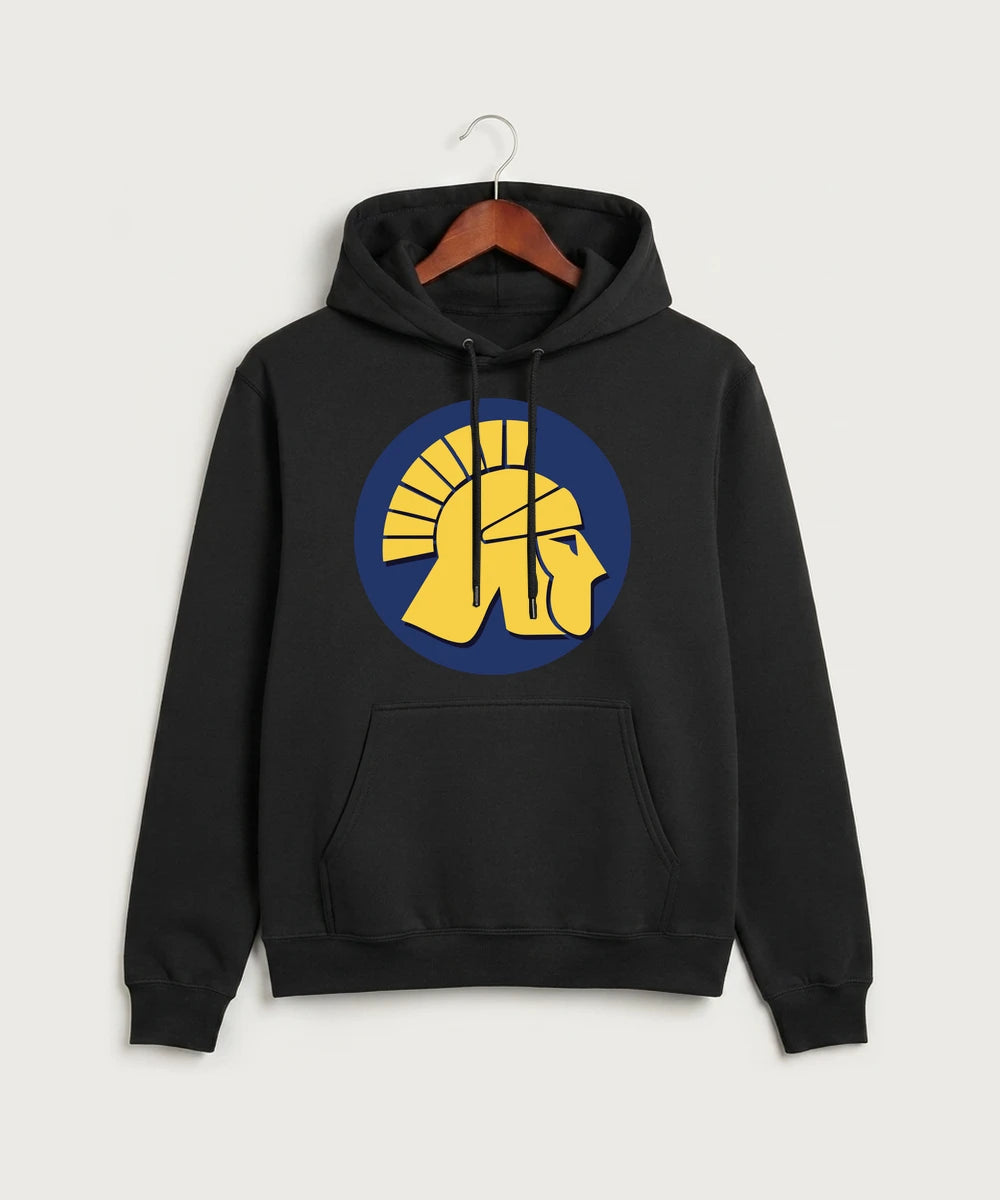 Wausau West High School Cheer - Jet Black Port & Co Core Fleece Pullover Hooded Sweatshirt. PC78H