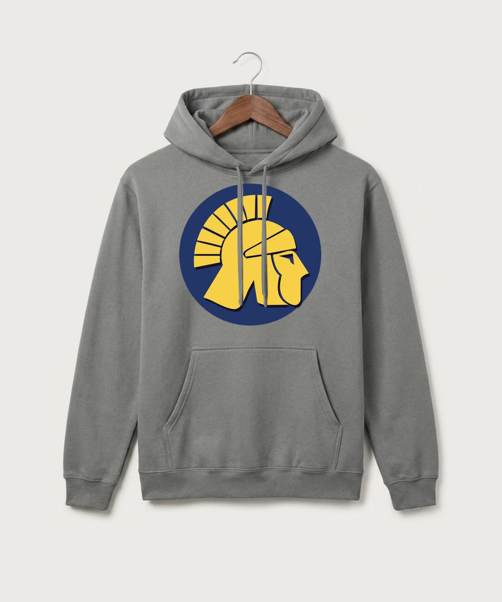 Wausau West High School Cheer - Medium Grey Port & Co Core Fleece Pullover Hooded Sweatshirt. PC78H