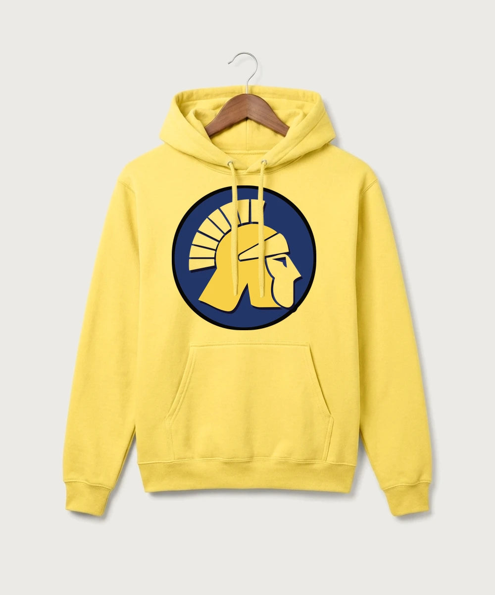 Wausau West High School Cheer - Yellow Port & Co Core Fleece Pullover Hooded Sweatshirt. PC78H