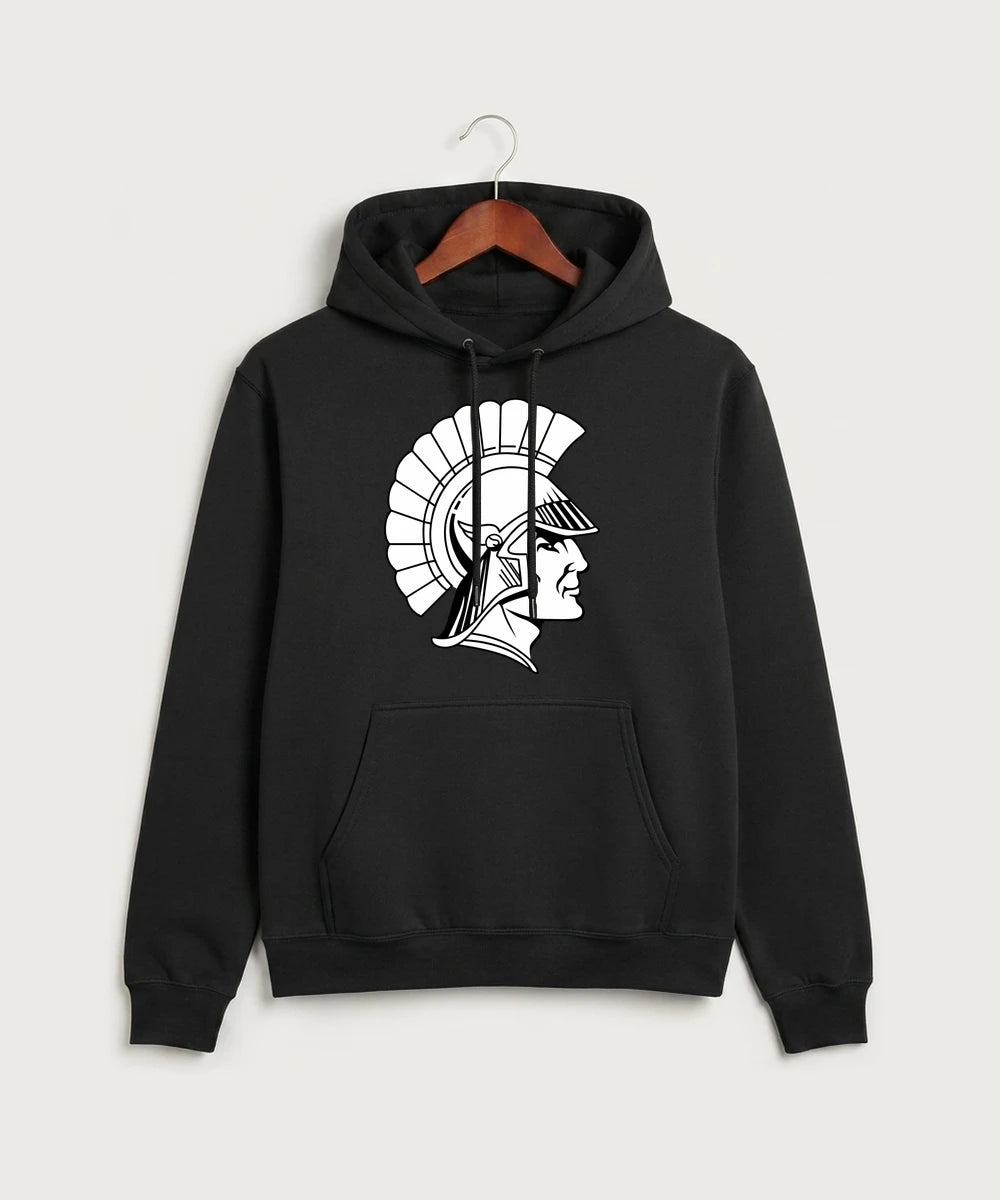 Wauwatosa West Football - Jet Black Port & Co Core Fleece Pullover Hooded Sweatshirt. PC78H