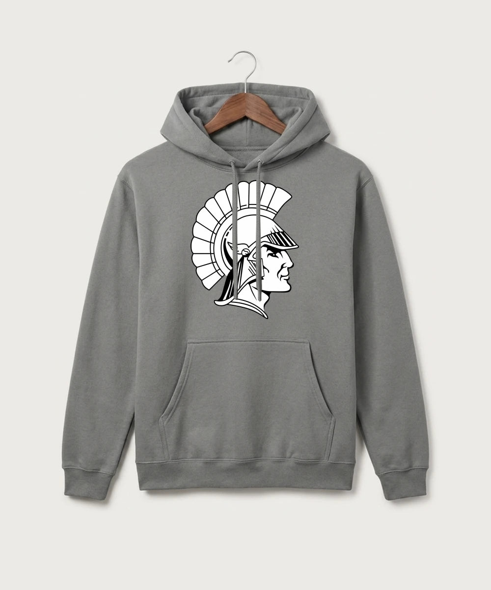 Wauwatosa West Football - Medium Grey Port & Co Core Fleece Pullover Hooded Sweatshirt. PC78H