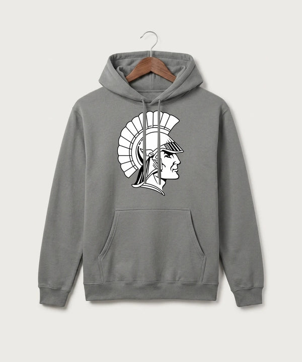 Wauwatosa West Football - Medium Grey Port & Co Core Fleece Pullover Hooded Sweatshirt. PC78H